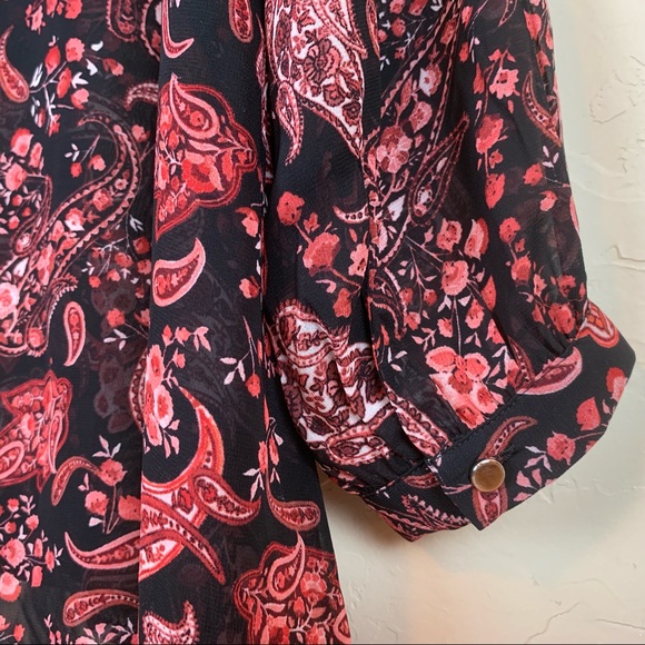 ANTHOLOGY Hi-Lo Floral Paisley Sheer Tunic 14 - Picture 4 of 7
